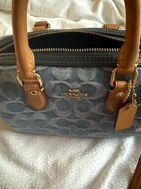 Coach Denim Mini Rowan Satchel